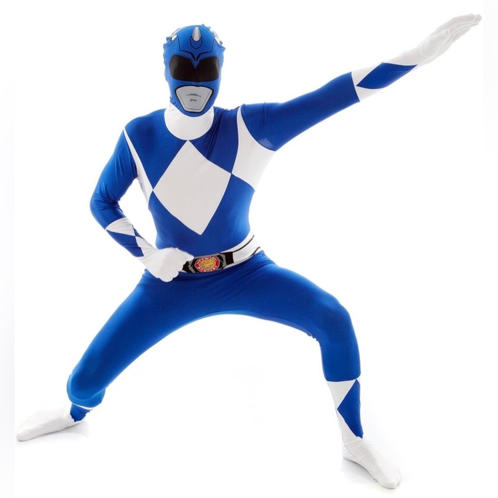 Blue power ranger costume adult medium morphsuits bodysuit cosplay men’s